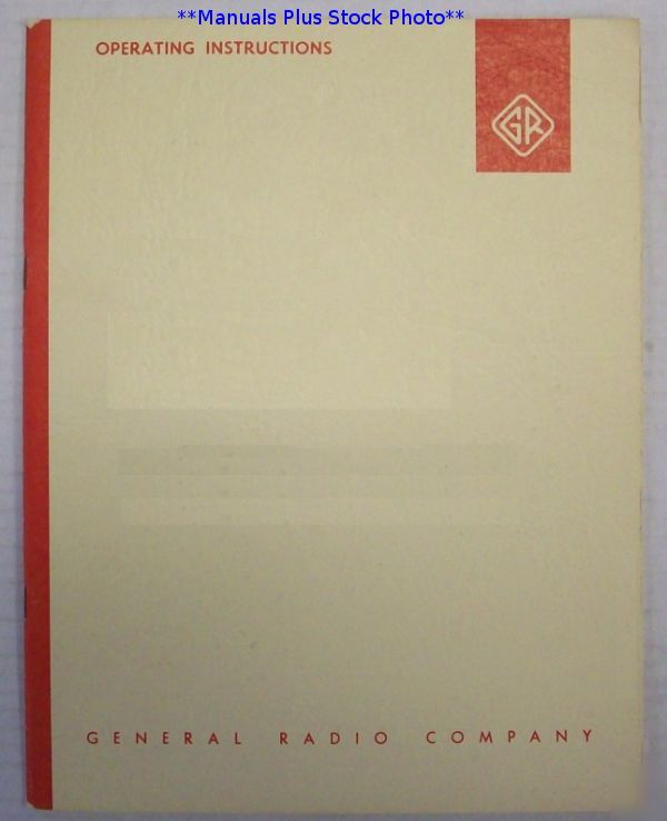 General radio gr 1205-b op/service manual - $5 shipping
