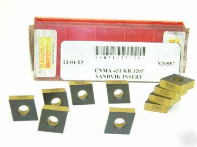 10 sandvik carbide inserts cnma 431-kr grade 3205