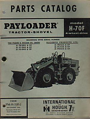 Hough payloader tractor-shovel h-70F parts catalog