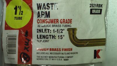 10) keeney brass waste arms 1-1/2