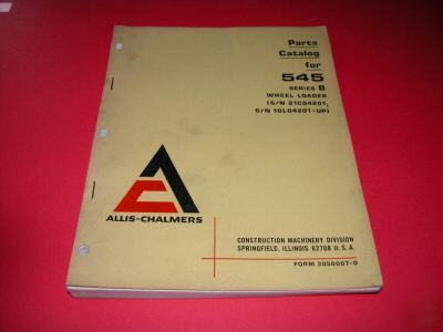 1973 allis chalmers wheel loader 545-b parts catalog