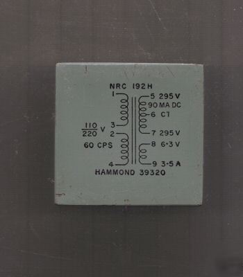 Hammond sealed transformer 110/220V in to 295/6.3V out