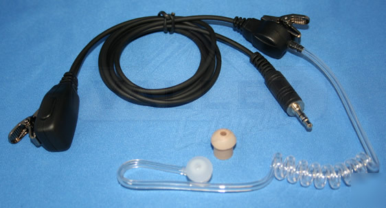 3' coil earbud audio & mic for motorola visar 