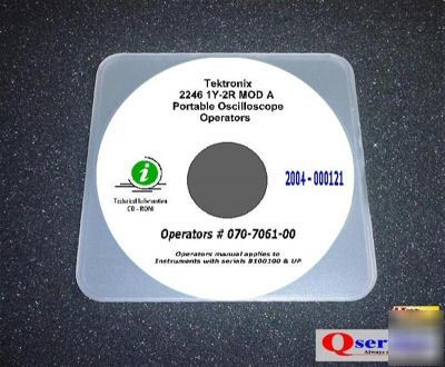Tektronix tek 2246A oscilloscope operators manual cd