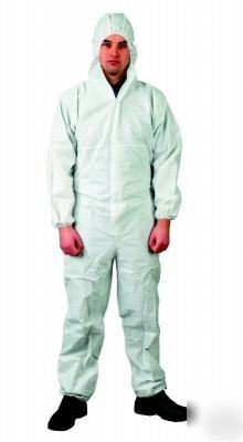 White breathable disposable coverall (m)