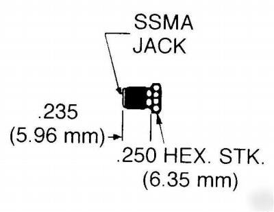 Short ssma jack m/a-com 1020-1314-02 stainless hex