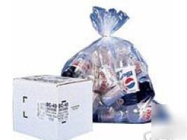 Case of 1000 clear garbage trash bags 15 gallon