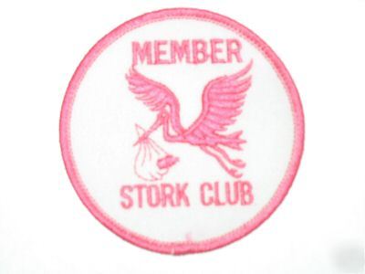 New member stork club patch pink 
