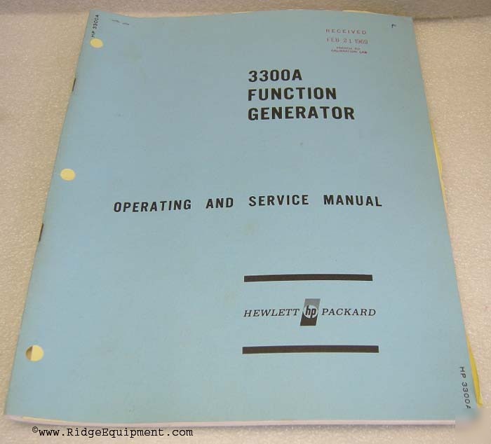 Hp 3300A function generator operating & service manual
