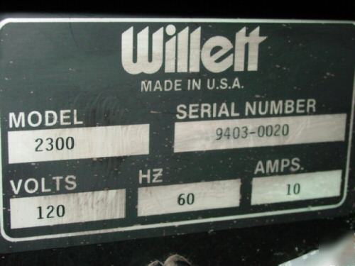 Willett model 2300 pressure sensitive labeler