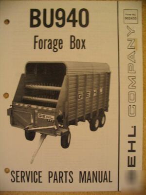 Gehl BU940 bu 940 forage box wagon parts catalog manual