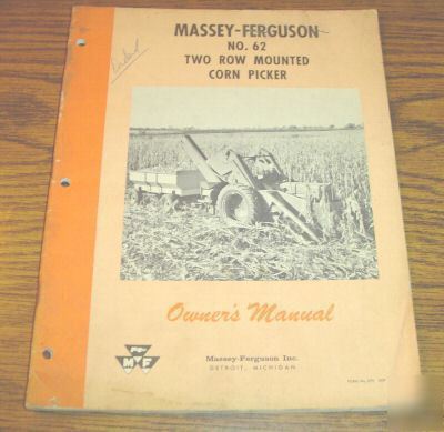 Massey ferguson 65 85 tractor corn picker op manual mf