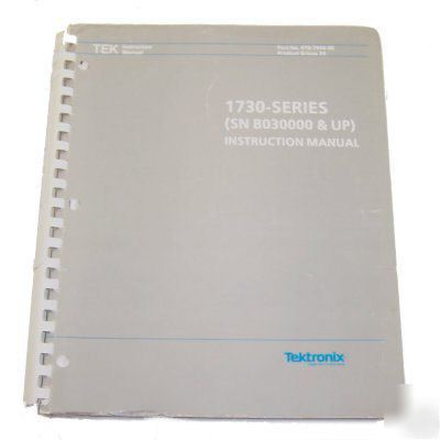 Tek 1730 series waveform monitor instruction manual