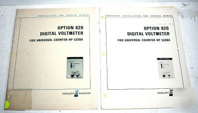 Hp opt 020 /5328 installation & ser. includes 2 manuals