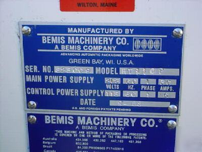 Bemis machinery overwrap packaging equipment BT110P