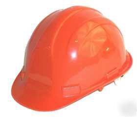 Hard hat hats safety helmet 6 point suspension orange