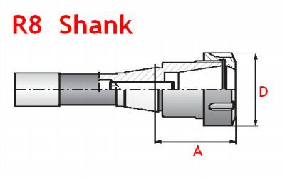 Bison r-8 er-16 collet chuck - bridgeport style shank