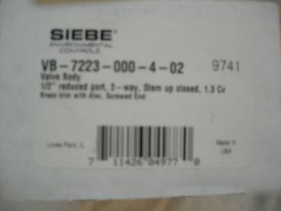 Invensys / siebe vb-7223-000-4-02, 2-way brass valve