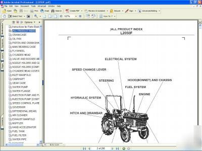 Kubota L2050F 2X 4 tractor parts manual