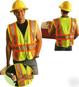 Ansi osha class 2 ii expandable safety vest lime xl/2X