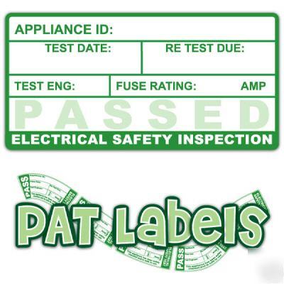 Pat labels - 1000 passed labels for pat testing