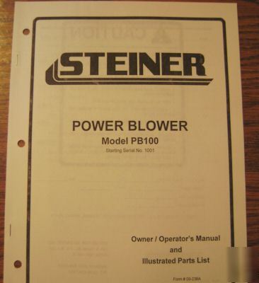 Steiner tractor power blower operator's manual 