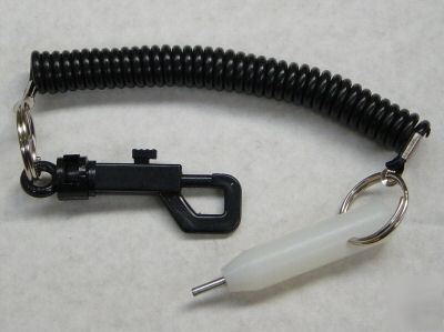 Fixed pin removal tool and lanyard