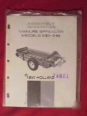 New 1968 holland 510 516 manure spreader assembly book
