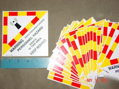 Lot 25EA radio frequency hazard stickers warning labels