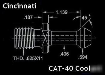 Cincinnati cnc cat-40 coolant retention knobs