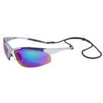 Infinity silver frame/ green mirror lens safety glasses