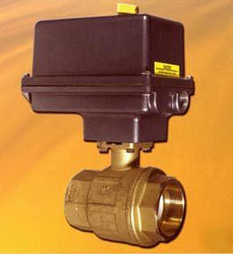 Electric actuated brass 2 way ball valve 1 1/4