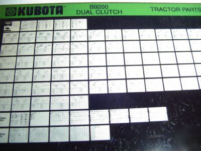 Kubota B9200 dual clutch tractor parts book microfiche