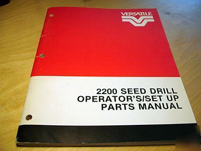 Versatile 2200 seed drill operator's parts manual
