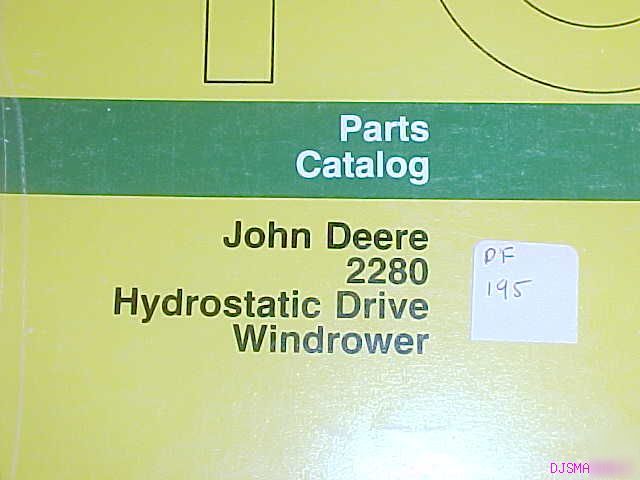 John deere 2280 hydrostatic windrower parts catalog