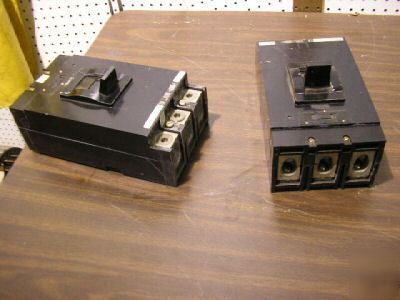  2 square d 225 amp type lal circuit breakers 600 vac