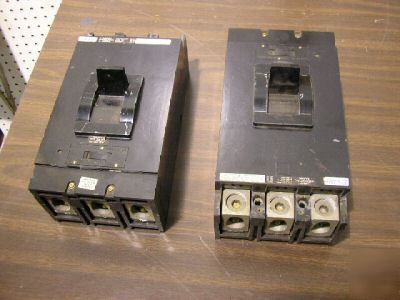  2 square d 225 amp type lal circuit breakers 600 vac