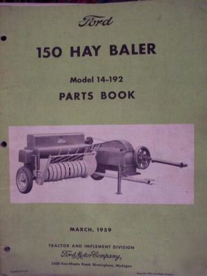 Ford 150 hay baler model 14-192 parts manual - original