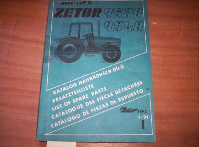 Zetor 9520 & 9540 tractor parts catalogue