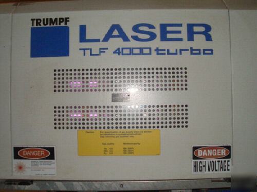 5' x 10' trumpf L3030 4,000 watt laser with dual tables
