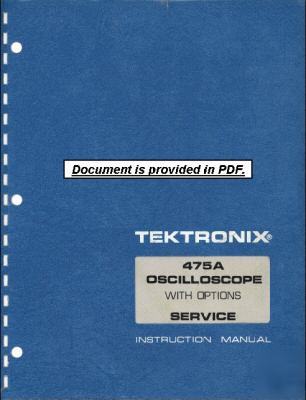 Tek tektronix 475A w/ options service manual w/op info