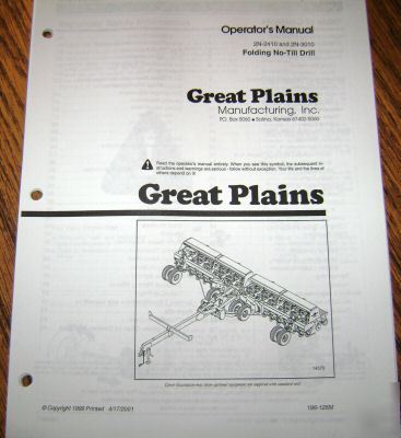 Great plains 2410 3010 folding drill operator's manual