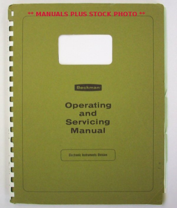 Beckman 4011 op/service manual - $5 shipping 