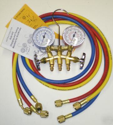 A/c charging mastercool brass manifold w/ hoses 36