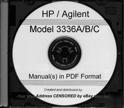 Agilent hp 3336A 3336B 3336C op + service manual set