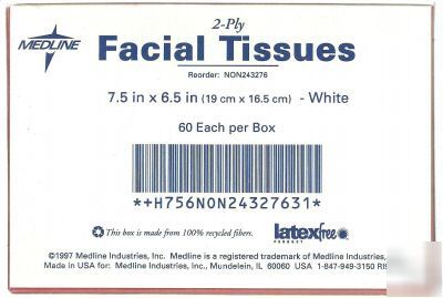 Bed side 2-ply facial tissue by medline - 1 cs/ #243276