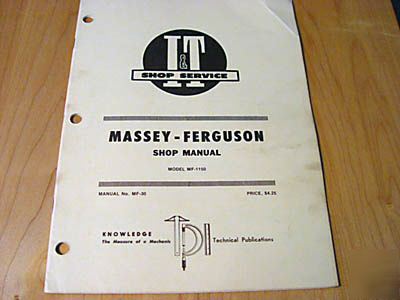 Massey-ferguson MF1150 service manual mf it i&t repair