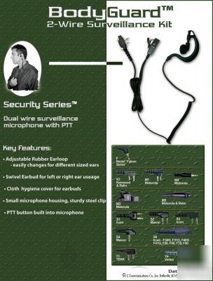 2-wire surveillance kit for motorola CP100 CP200 P1225