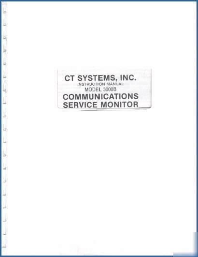 Ct-systems 3000B service monitor manual CT3000B
