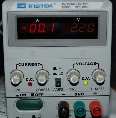 Gw instek sps-1820 switching dc power supply 18V/20A 